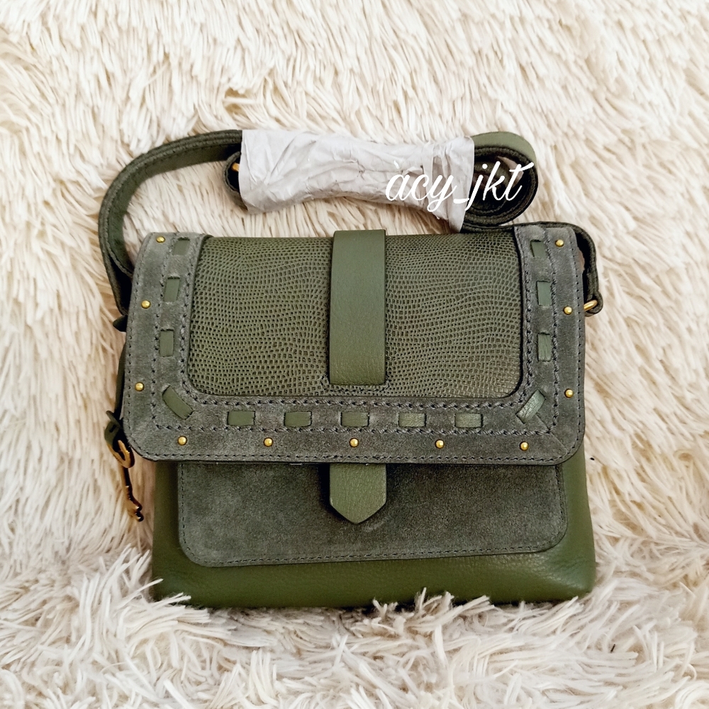 NWT Fossil Kinley Small Crossbody Aloe Green